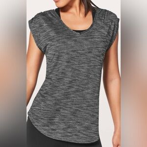 Lululemon Sweat Times Short Sleeve Size 2 Heathered Black